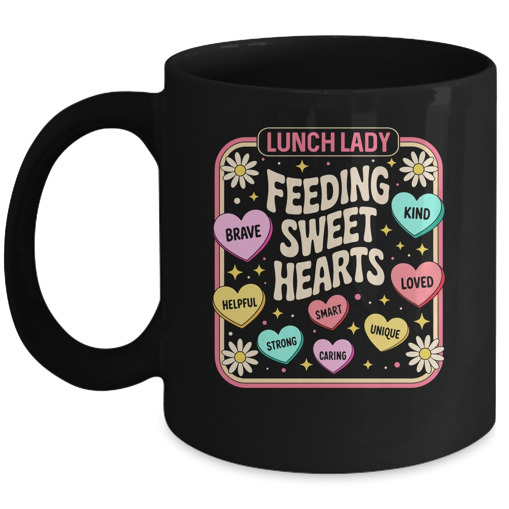 Lunch Lady Valentines Day Retro Cute Cafeteria Sweethearts Mug | siriusteestore