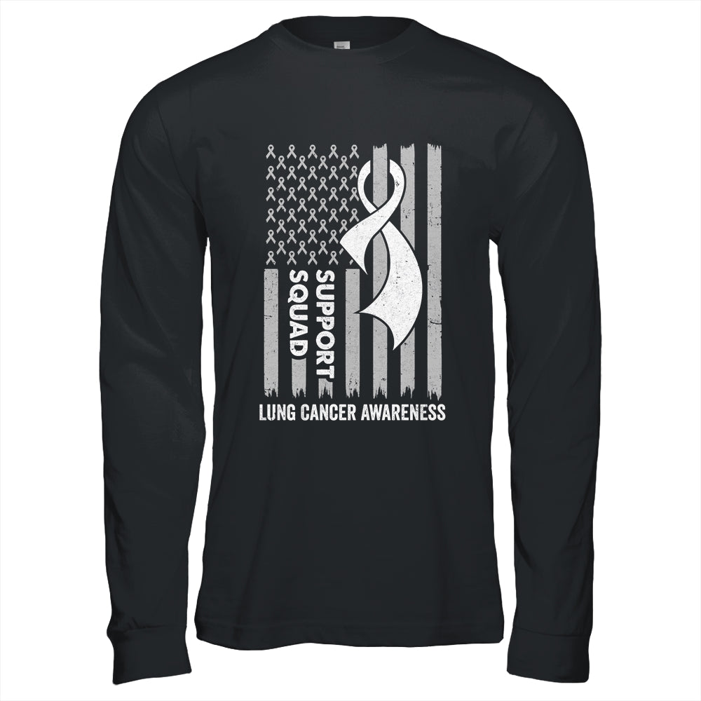 Lung Cancer Flag Support Squad Lung Cancer Awareness Shirt & Hoodie | siriusteestore