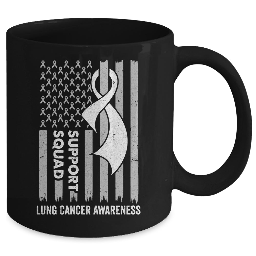 Lung Cancer Flag Support Squad Lung Cancer Awareness Mug | siriusteestore