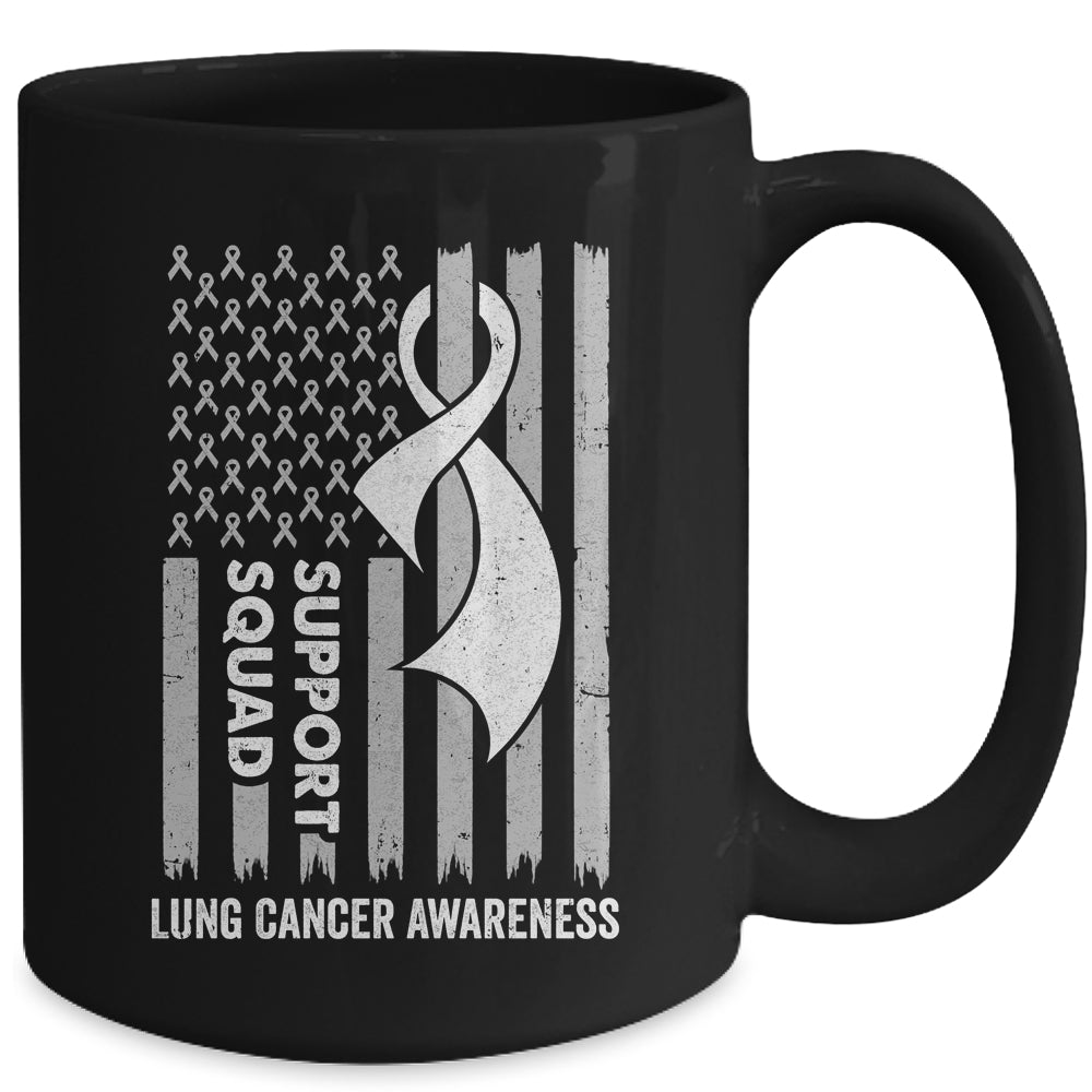 Lung Cancer Flag Support Squad Lung Cancer Awareness Mug | siriusteestore