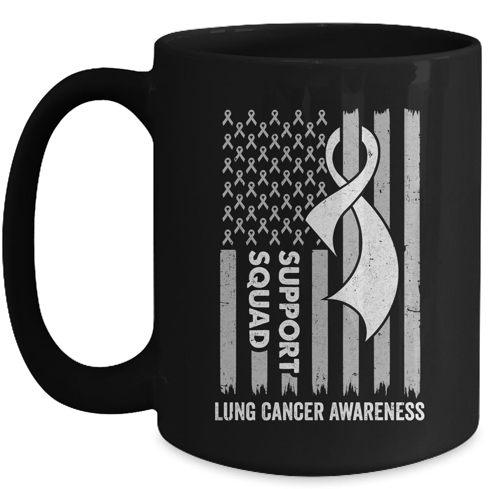 Lung Cancer Flag Support Squad Lung Cancer Awareness Mug | siriusteestore