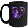 Lupus Awareness Warrior Survivor Purple Butterflies Heart Mug | siriusteestore