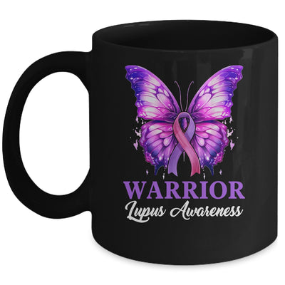 Lupus Awareness Warrior Survivor Purple Butterflies Purple Mug | siriusteestore