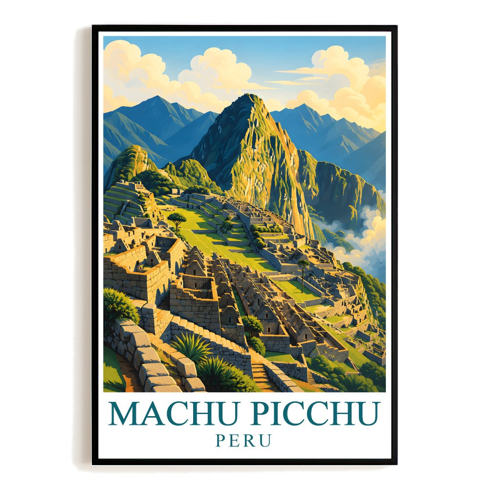 Machu Picchu Peru Gifts Vintage Travel Poster Wall Art Landscape Souvenir Print Painting Picture Ideal For Family Home Room Living Room Office Bedroom Decor Unframed | siriusteestore