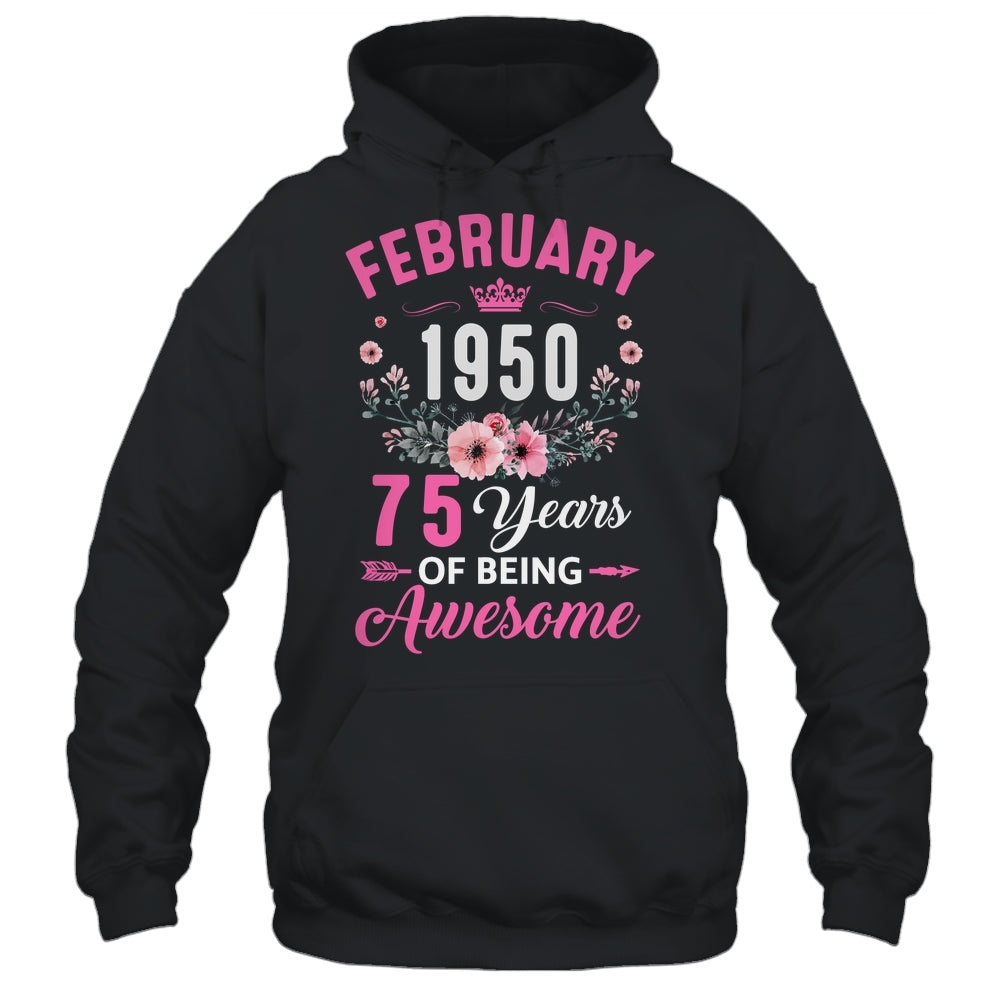 Made In 1950 75 Years Old February 75th Birthday Women Shirt & Tank Top | siriusteestore