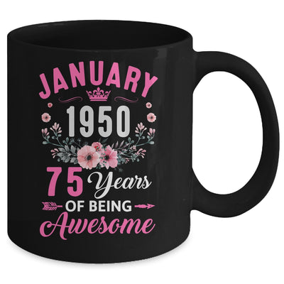 Made In 1950 75 Years Old January 75th Birthday Women Mug | siriusteestore