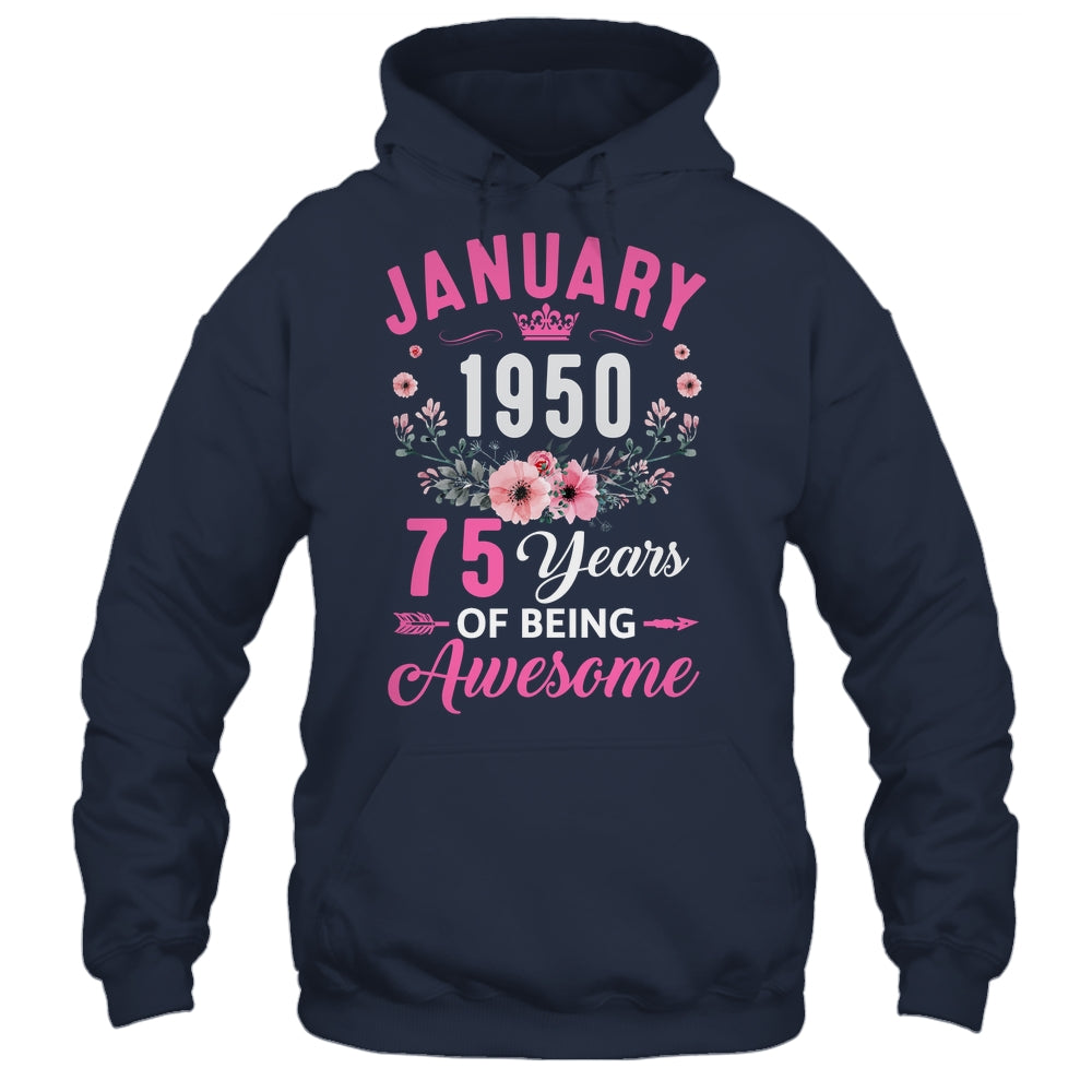 Made In 1950 75 Years Old January 75th Birthday Women Shirt & Tank Top | siriusteestore