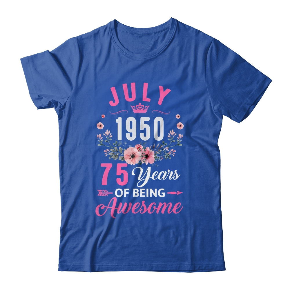 Made In 1950 75 Years Old July 75th Birthday Women Shirt & Tank Top | siriusteestore