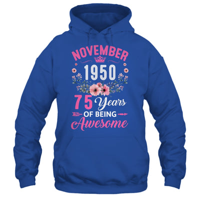 Made In 1950 75 Years Old November 75th Birthday Women Shirt & Tank Top | siriusteestore