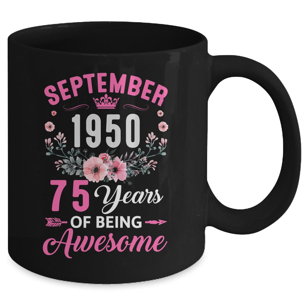Made In 1950 75 Years Old September 75th Birthday Women Mug | siriusteestore