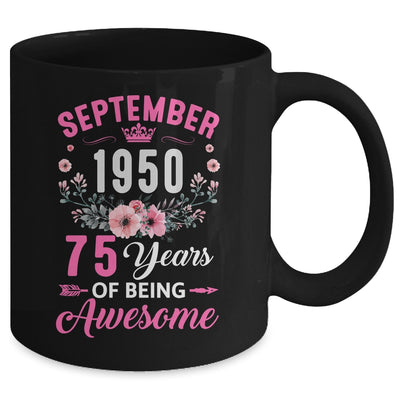 Made In 1950 75 Years Old September 75th Birthday Women Mug | siriusteestore