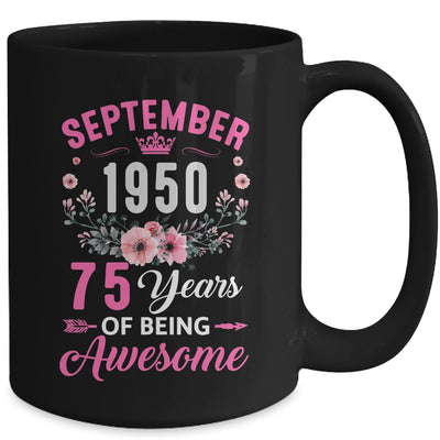 Made In 1950 75 Years Old September 75th Birthday Women Mug | siriusteestore