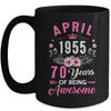 Made In 1955 70 Years Old April 70th Birthday Women Mug | siriusteestore