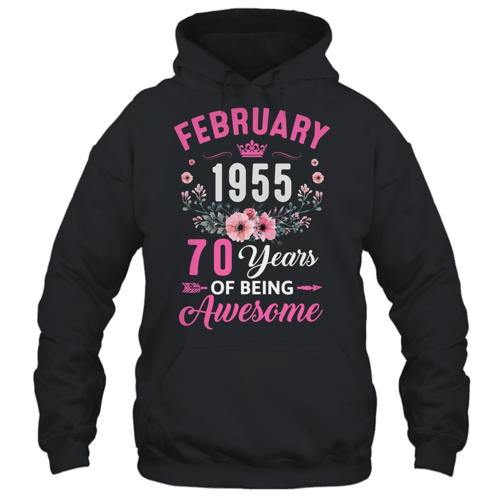 Made In 1955 70 Years Old February 70th Birthday Women Shirt & Tank Top | siriusteestore