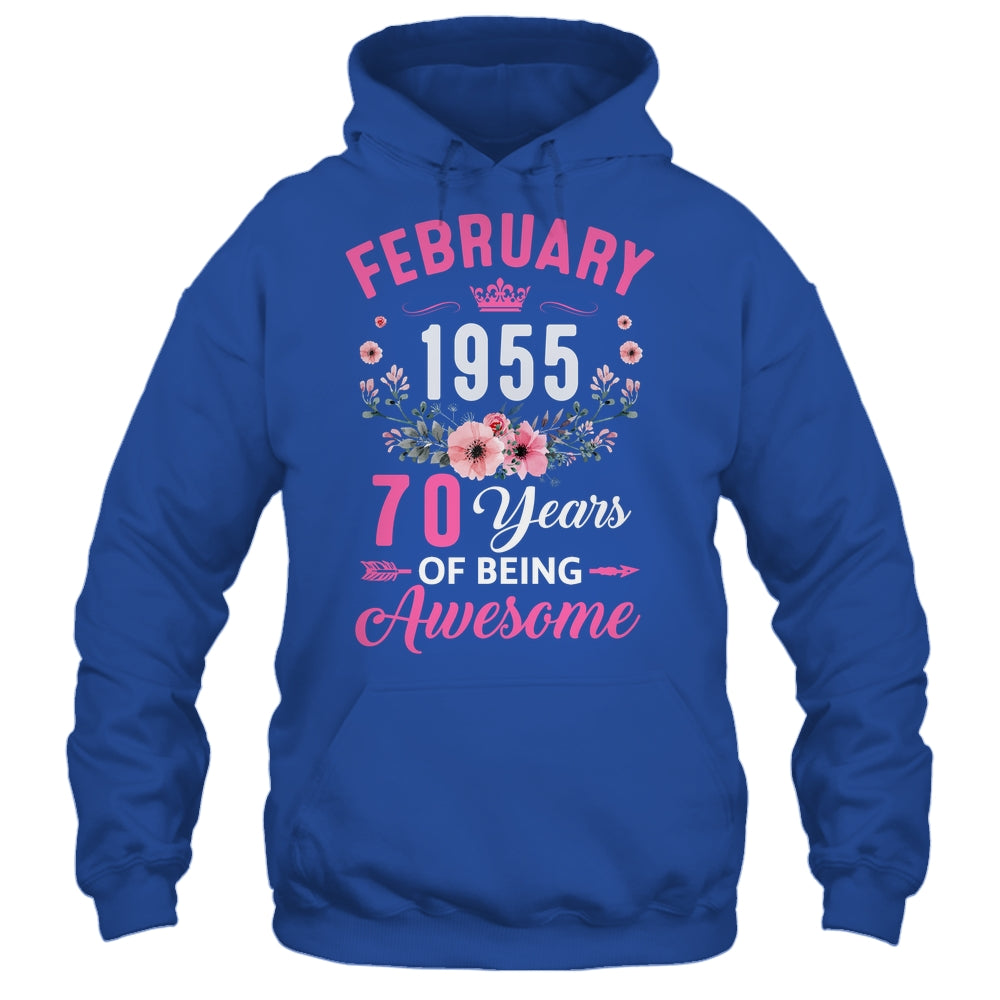 Made In 1955 70 Years Old February 70th Birthday Women Shirt & Tank Top | siriusteestore