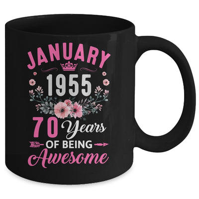 Made In 1955 70 Years Old January 70th Birthday Women Mug | siriusteestore