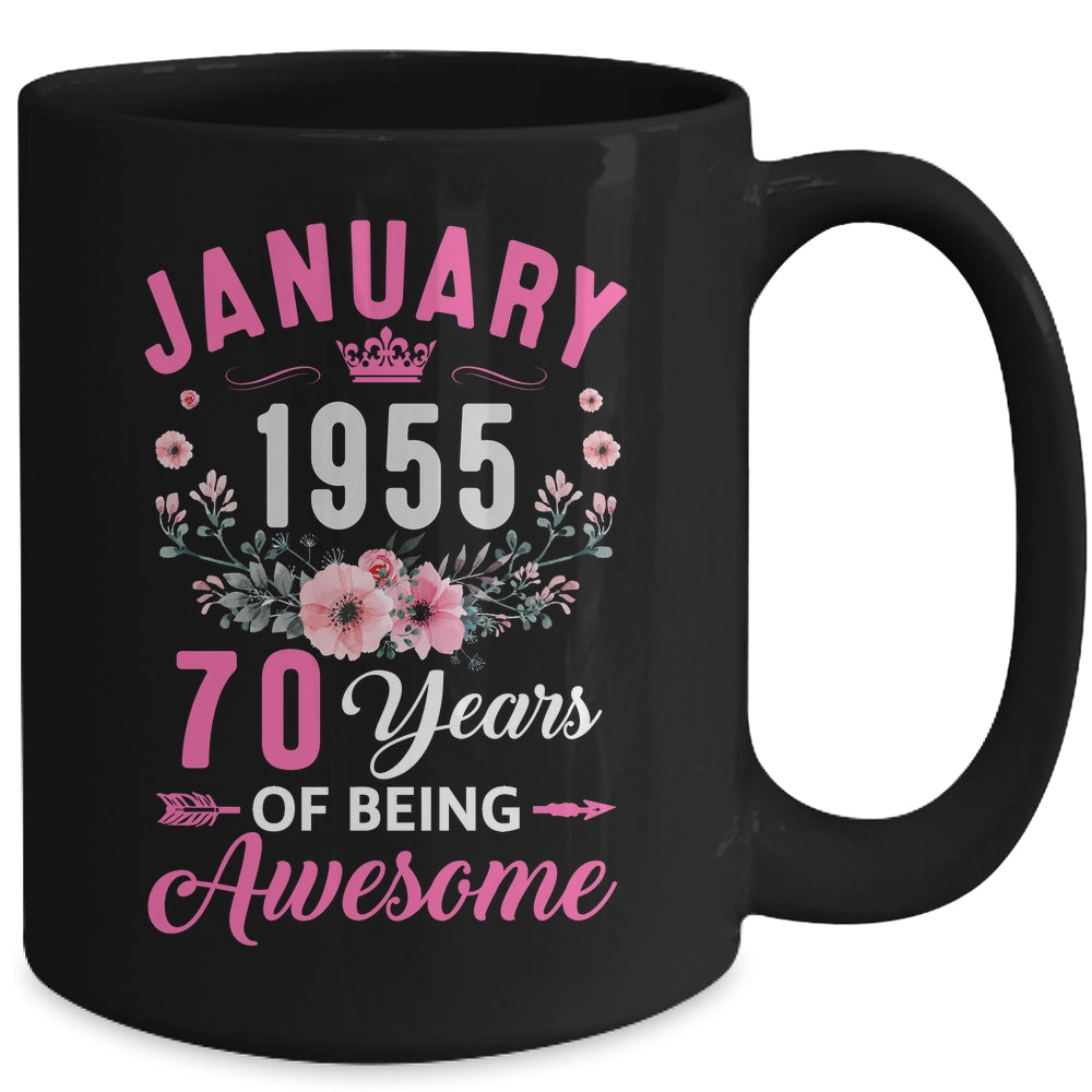 Made In 1955 70 Years Old January 70th Birthday Women Mug | siriusteestore