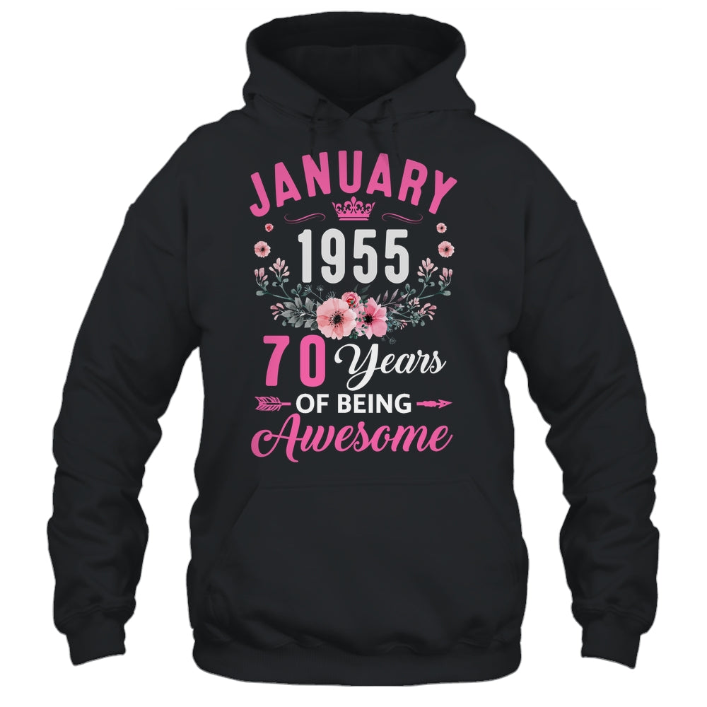 Made In 1955 70 Years Old January 70th Birthday Women Shirt & Tank Top | siriusteestore