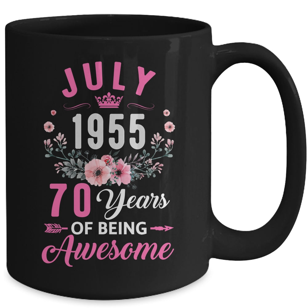 Made In 1955 70 Years Old July 70th Birthday Women Mug | siriusteestore