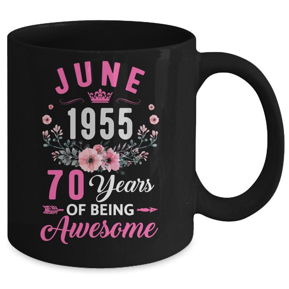 Made In 1955 70 Years Old June 70th Birthday Women Mug | siriusteestore