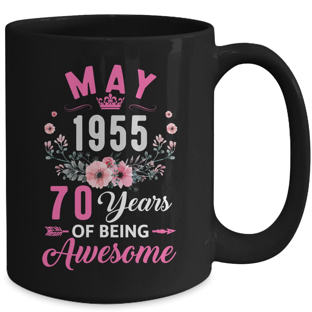 Made In 1955 70 Years Old May 70th Birthday Women Mug | siriusteestore