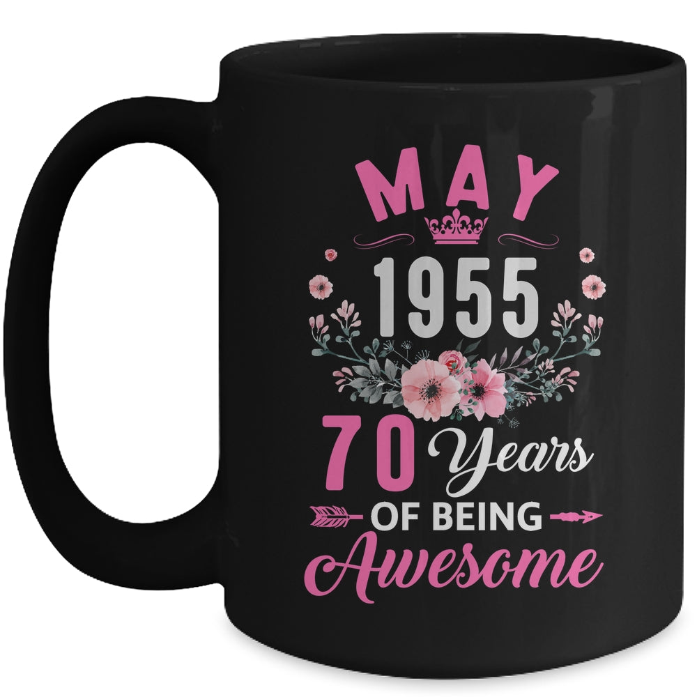 Made In 1955 70 Years Old May 70th Birthday Women Mug | siriusteestore