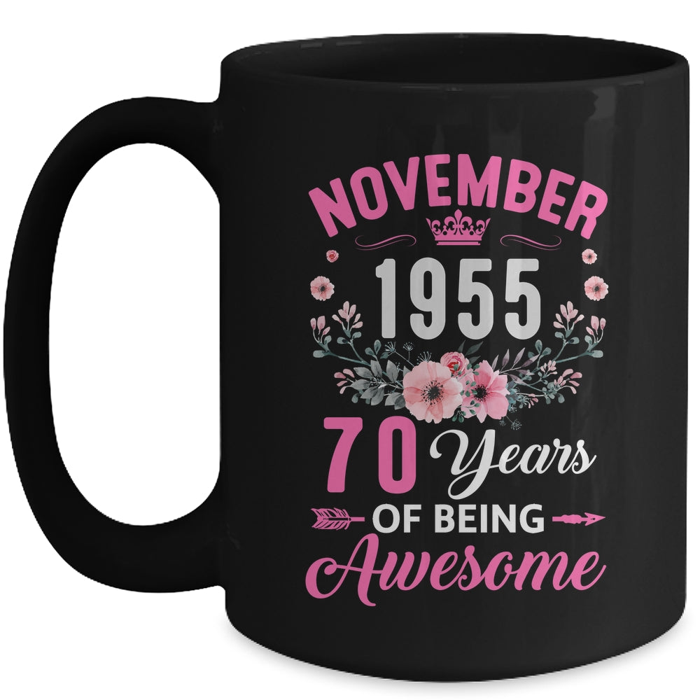 Made In 1955 70 Years Old November 70th Birthday Women Mug | siriusteestore