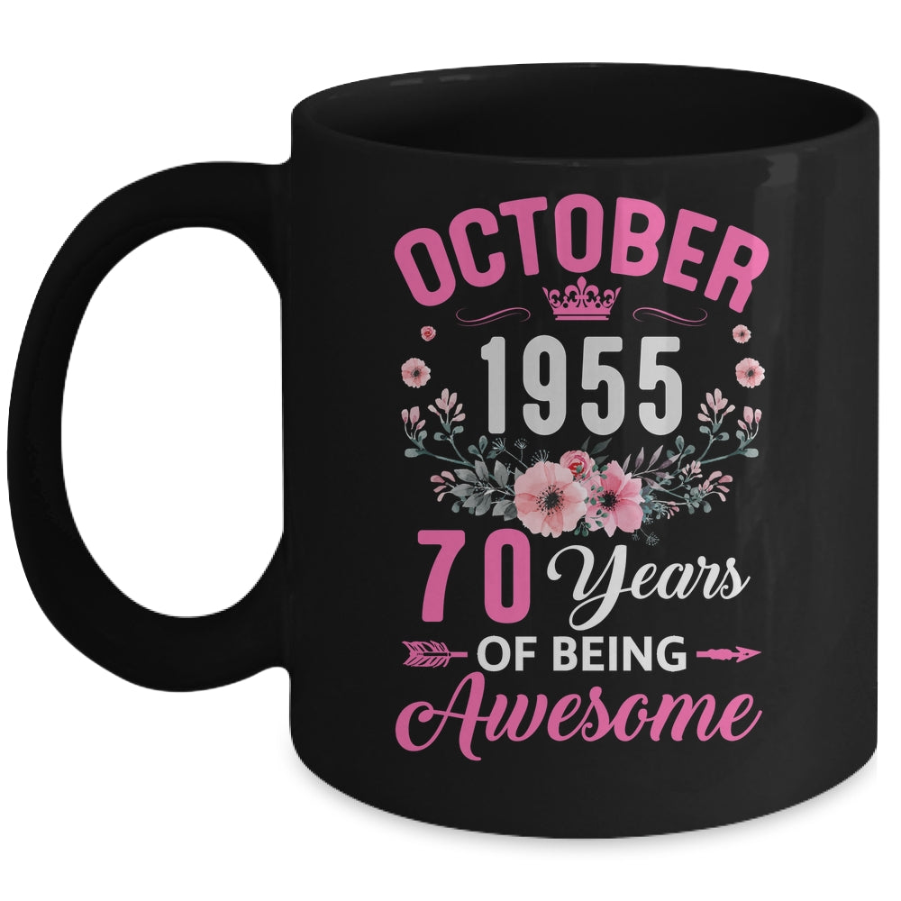 Made In 1955 70 Years Old October 70th Birthday Women Mug | siriusteestore