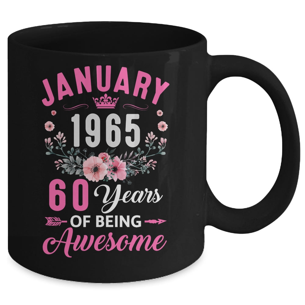 Made In 1965 60 Years Old January 60th Birthday Women Mug | siriusteestore