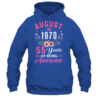 Made In 1970 55 Years Old August 55th Birthday Women Shirt & Tank Top | siriusteestore