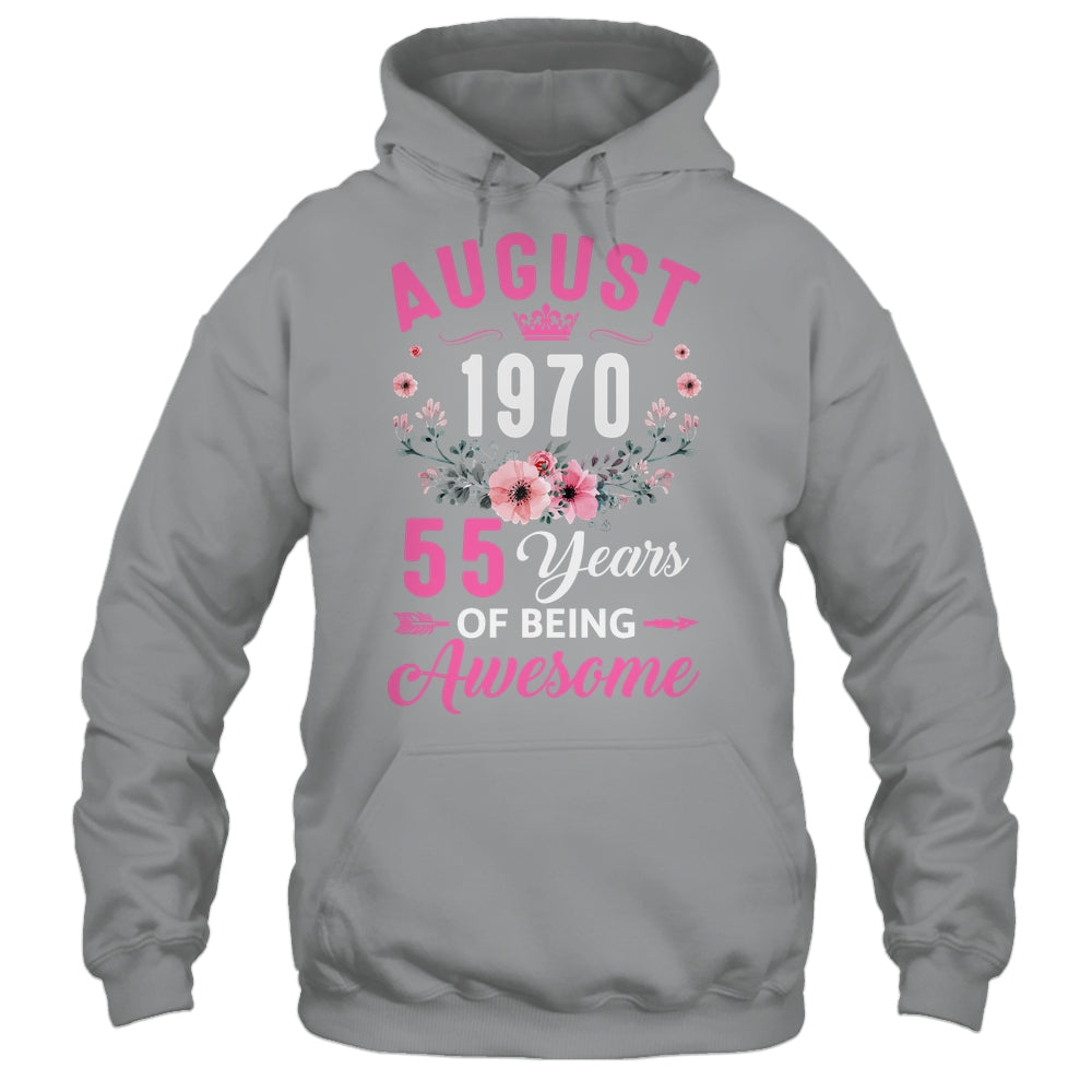 Made In 1970 55 Years Old August 55th Birthday Women Shirt & Tank Top | siriusteestore