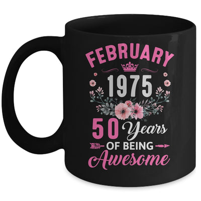 Made In 1975 50 Years Old February 50th Birthday Women Mug | siriusteestore