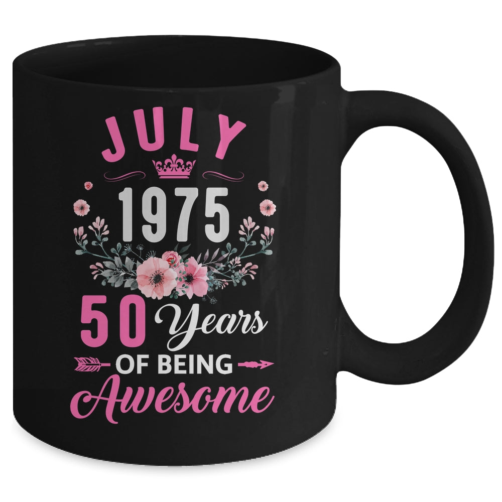 Made In 1975 50 Years Old July 50th Birthday Women Mug | siriusteestore
