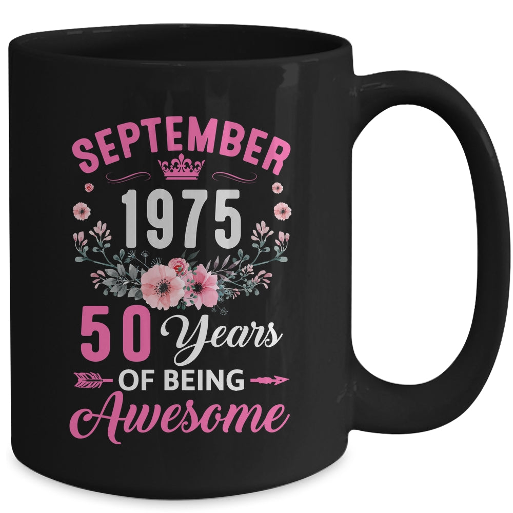 Made In 1975 50 Years Old September 50th Birthday Women Mug | siriusteestore