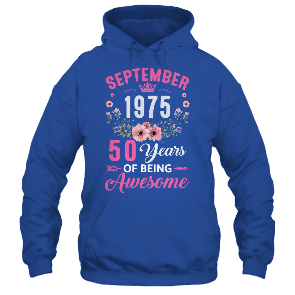Made In 1975 50 Years Old September 50th Birthday Women Shirt & Tank Top | siriusteestore