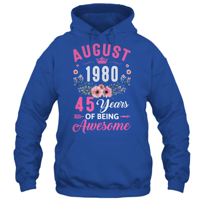 Made In 1980 45 Years Old August 45th Birthday Women Shirt & Tank Top | siriusteestore