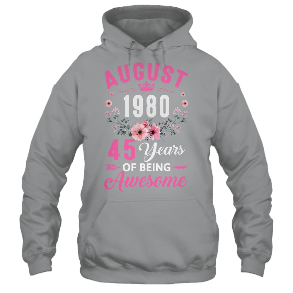 Made In 1980 45 Years Old August 45th Birthday Women Shirt & Tank Top | siriusteestore