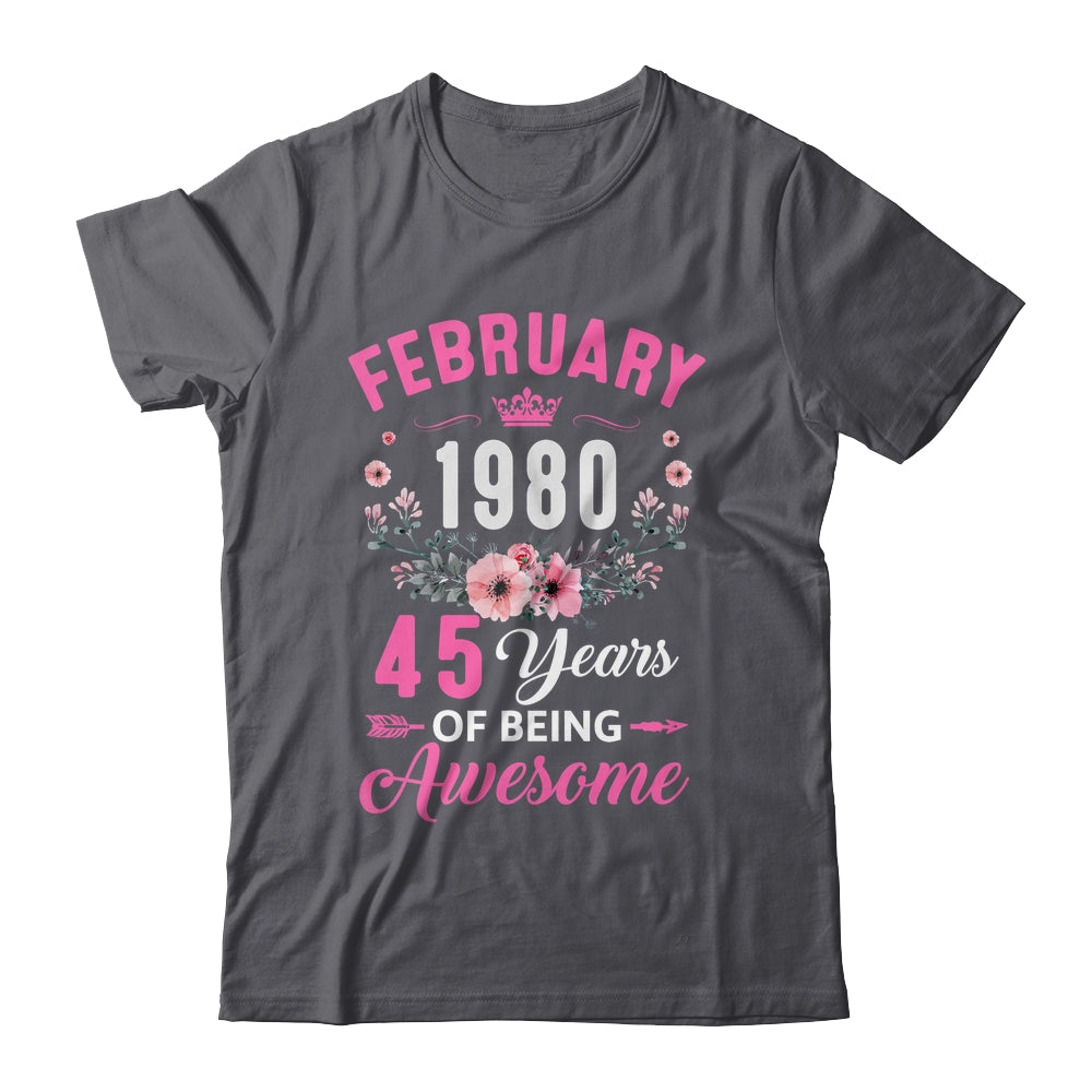Made In 1980 45 Years Old February 45th Birthday Women Shirt & Tank Top | siriusteestore