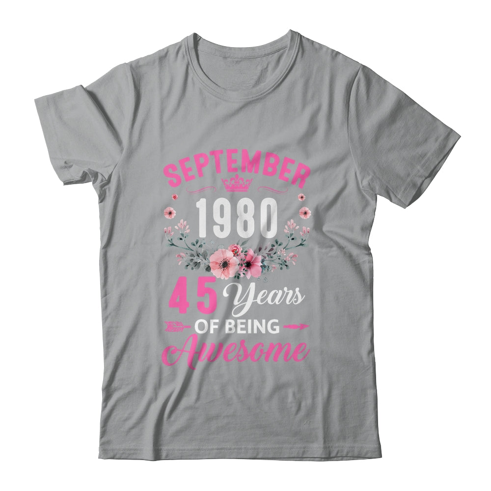 Made In 1980 45 Years Old September 45th Birthday Women Shirt & Tank Top | siriusteestore