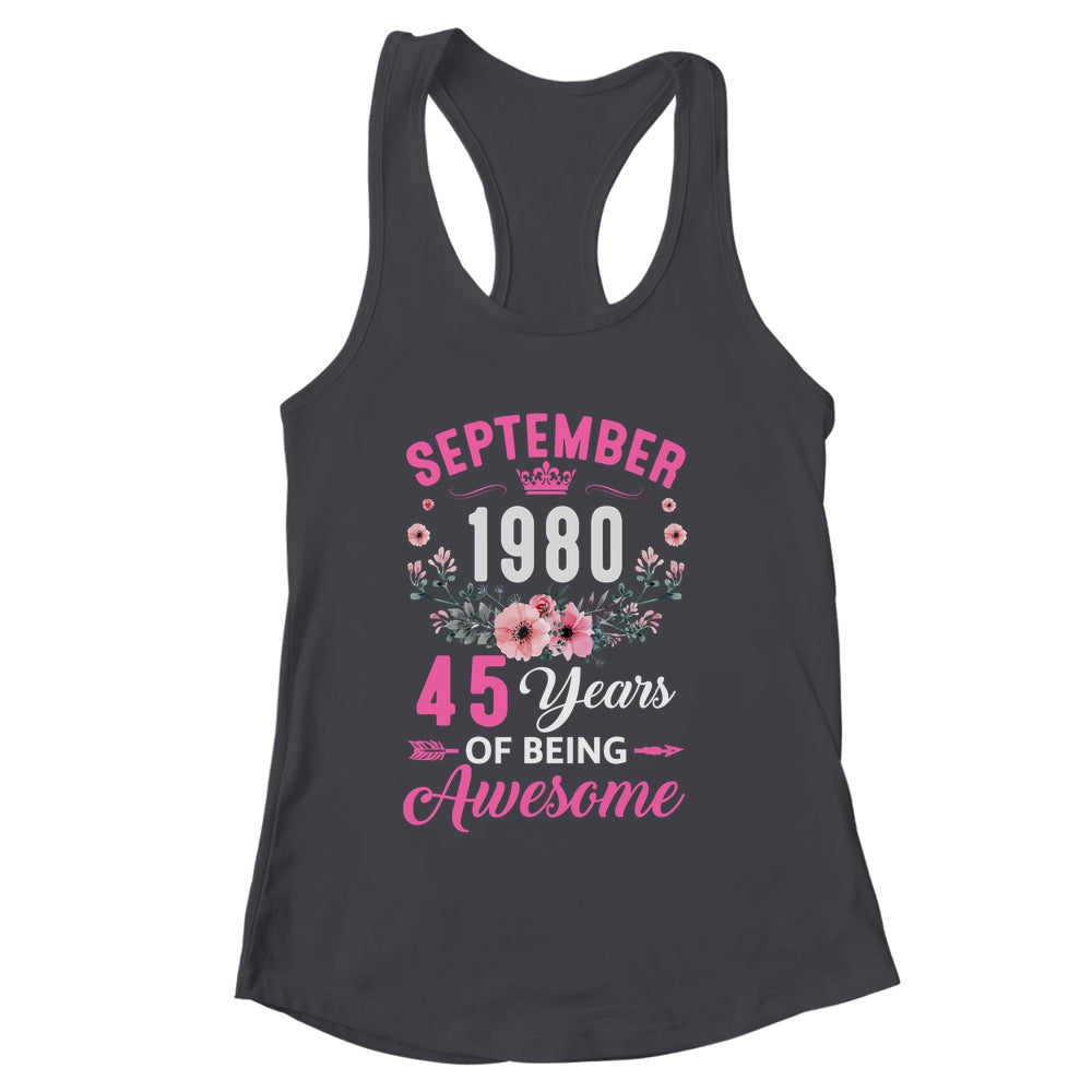 Made In 1980 45 Years Old September 45th Birthday Women Shirt & Tank Top | siriusteestore