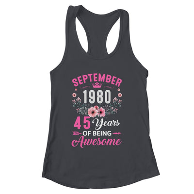 Made In 1980 45 Years Old September 45th Birthday Women Shirt & Tank Top | siriusteestore