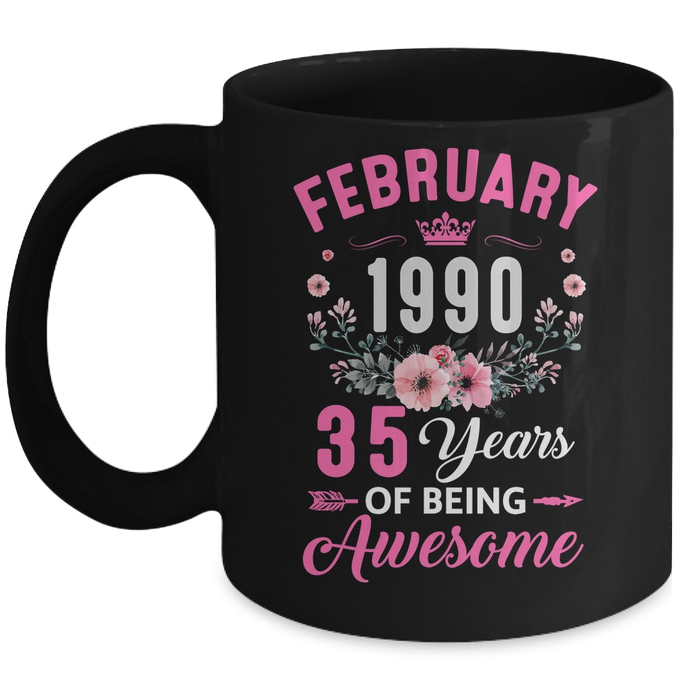 Made In 1990 35 Years Old February 35th Birthday Women Mug | siriusteestore