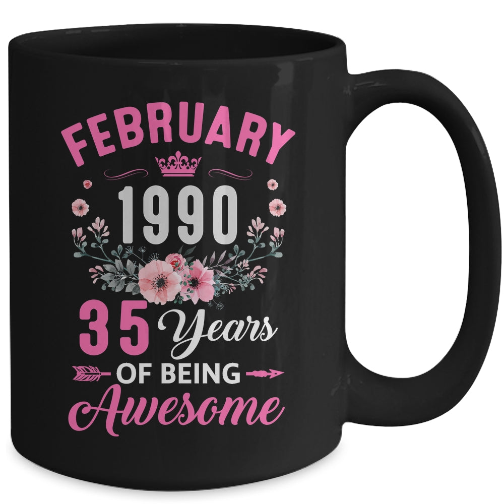Made In 1990 35 Years Old February 35th Birthday Women Mug | siriusteestore