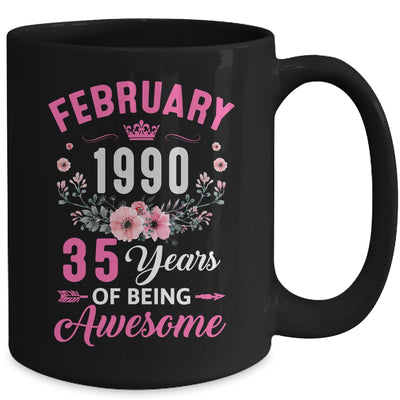 Made In 1990 35 Years Old February 35th Birthday Women Mug | siriusteestore