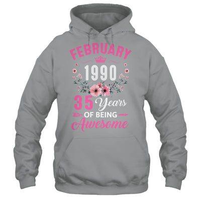 Made In 1990 35 Years Old February 35th Birthday Women Shirt & Tank Top | siriusteestore