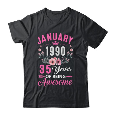 Made In 1990 35 Years Old January 35th Birthday Women Shirt & Tank Top | siriusteestore