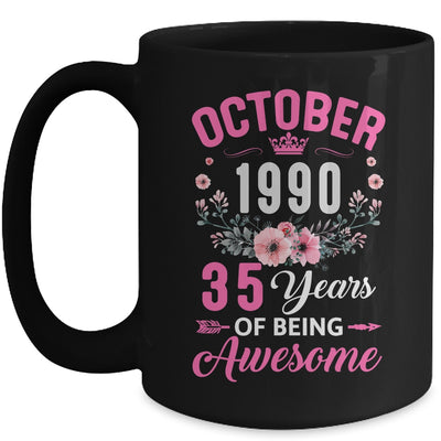 Made In 1990 35 Years Old October 35th Birthday Women Mug | siriusteestore