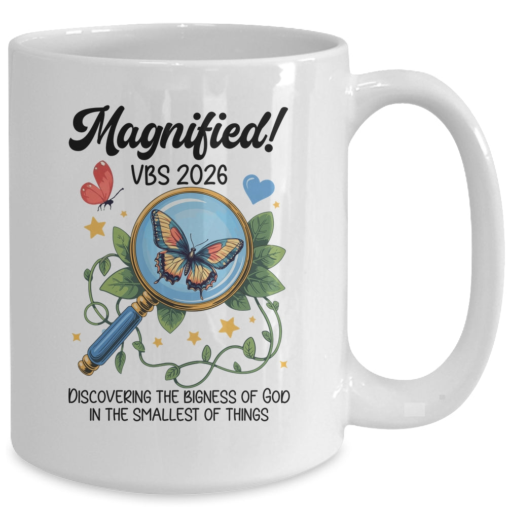 Magnified VBS 2026 Butterfly Discovering The Bigness Of God Mug | siriusteestore
