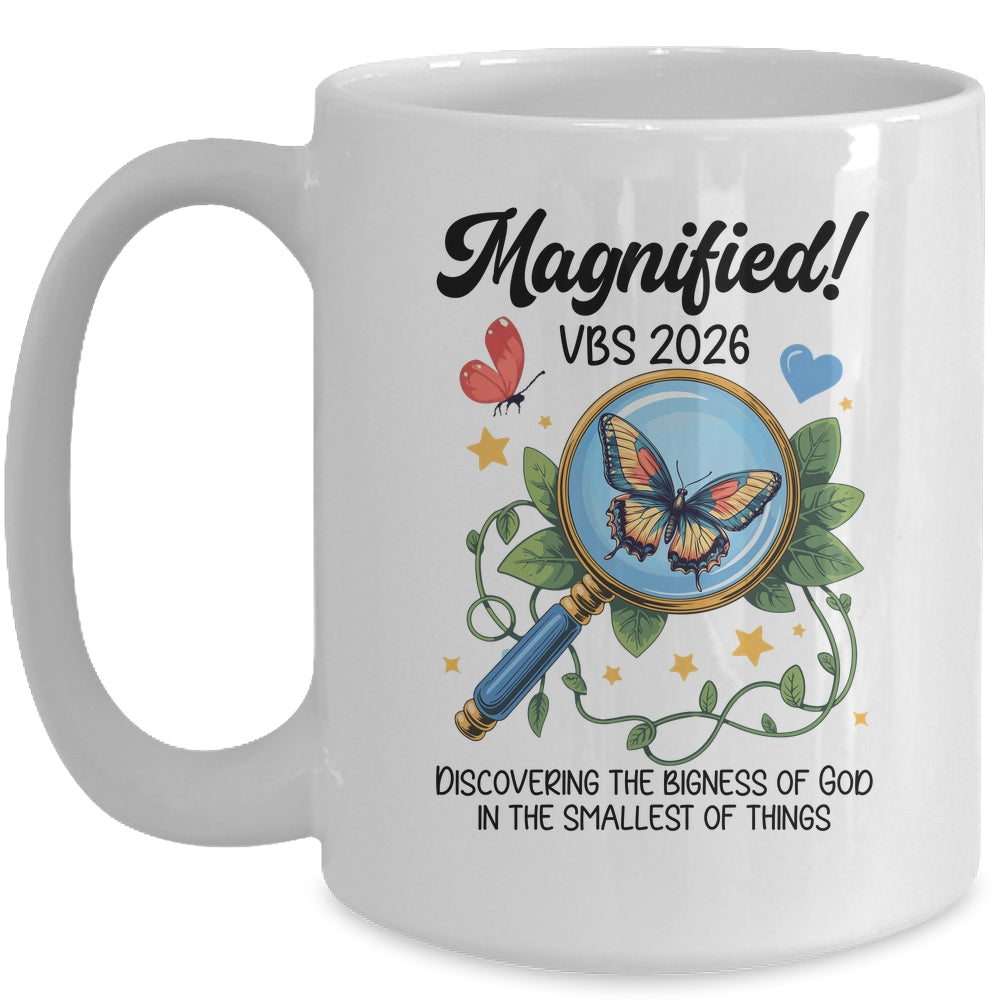 Magnified VBS 2026 Butterfly Discovering The Bigness Of God Mug | siriusteestore