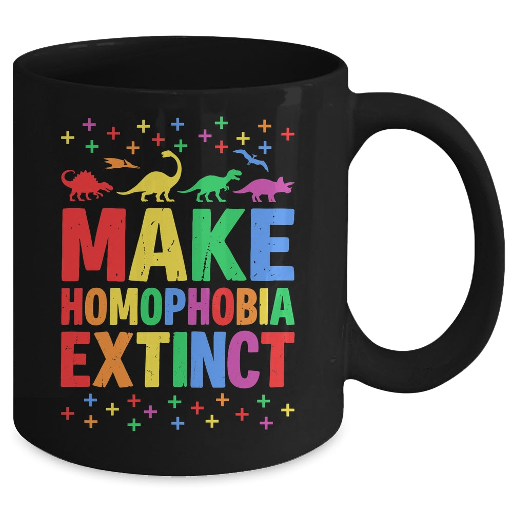 Make Homophobia Extinct Dinosaurs LGBT LGBTQ Gay Pride Month Mug | siriusteestore